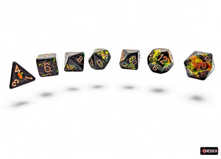 Gamers Guild AZ Chessex CHX24405 - Chessex Polyhedral Deep Forest With Bronze Brushed Dice Set of 7 (Pre-Order) Chessex