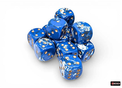 Gamers Guild AZ Chessex CHX24606 - Chessex 16mm D6 Wavebreak With Gold Brushed Dice Block (Pre-Order) Chessex