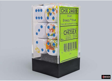 Gamers Guild AZ Chessex CHX24609 - Chessex 16mm D6 Breezy With Blue Brushed Dice Block (Pre-Order) Chessex
