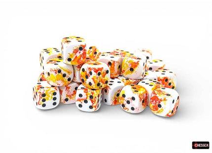 Gamers Guild AZ Chessex CHX24803 - Chessex 12mm D6 Sunrise With Black Brushed Dice Block (Pre-Order) Chessex