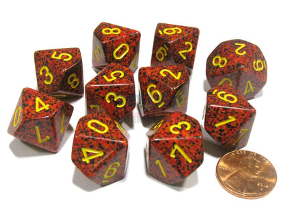 Gamers Guild AZ Chessex CHX25123 - Chessex Set of Ten d10 Speckled Mercury Chessex