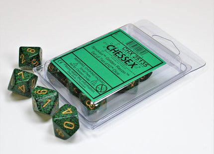 Gamers Guild AZ Chessex CHX25135 - Chessex Set of Ten D10 Speckled Golden Recon Chessex