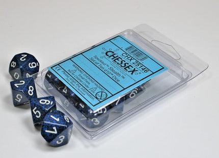 Gamers Guild AZ Chessex CHX25146 - Chessex Set of Ten D10 Speckled Stealth Chessex