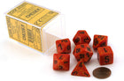 Gamers Guild AZ Chessex CHX25303 - Chessex 7 Die Set Fire Speckled Chessex
