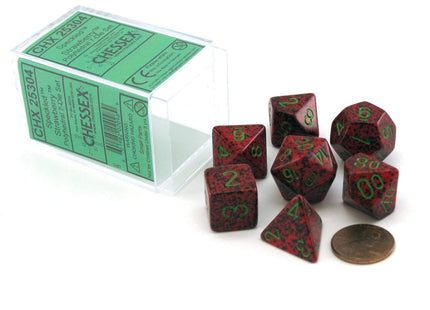 Gamers Guild AZ Chessex CHX25304 - Chessex 7 Die Set Strawberry Speckled Chessex