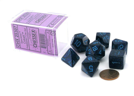 Gamers Guild AZ Chessex CHX25307 - Chessex 7 Die Set Cobalt Speckled Chessex