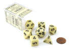 Gamers Guild AZ Chessex CHX25400 - Chessex 7 Die Set Ivory/Black Opaque Chessex