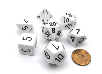 Gamers Guild AZ Chessex CHX25401 - Chessex 7 Die Set White / Black Opaque Chessex
