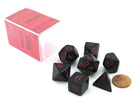 Gamers Guild AZ Chessex CHX25418 - Chessex 7 Die Set Opaque Black/Red Chessex