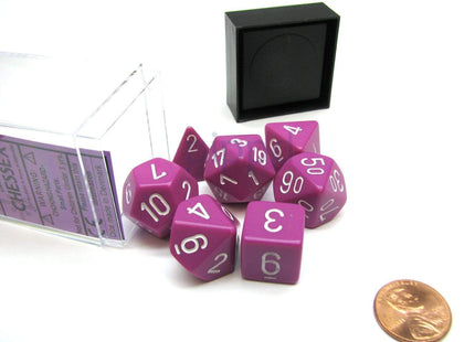 Gamers Guild AZ Chessex CHX25427 - Chessex 7 Die Set Light Purple/White Opaque Chessex
