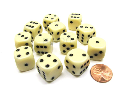 Gamers Guild AZ Chessex CHX25600 - Chessex 16mm Ivory / Black Opaque Chessex