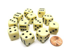 Gamers Guild AZ Chessex CHX25600 - Chessex 16mm Ivory / Black Opaque Chessex