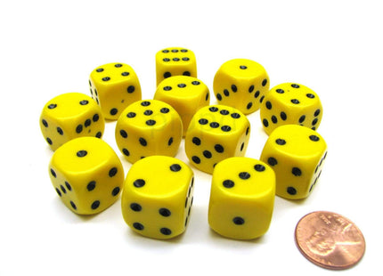 Gamers Guild AZ Chessex CHX25602 - Chessex 16mm Yellow / Black Opaque Chessex