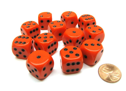 Gamers Guild AZ Chessex CHX25603 - Chessex 16mm Orange / Black Opaque Chessex