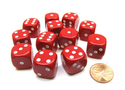 Gamers Guild AZ Chessex CHX25604 - Chessex 16mm Red / White Opaque Chessex