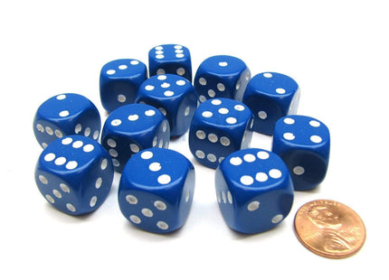 Gamers Guild AZ Chessex CHX25606 - Chessex 16mm Blue / White Opaque Chessex