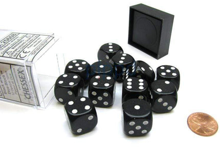 Gamers Guild AZ Chessex CHX25608 - Chessex 16mm Opaque Black/White Chessex