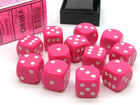 Gamers Guild AZ Chessex CHX25644 - Chessex 16mm Opaque Pink/White Chessex