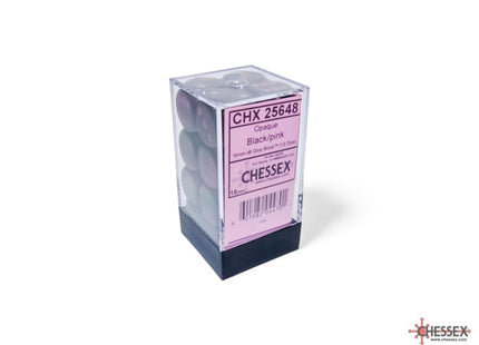 Gamers Guild AZ Chessex CHX25648: Chessex D6 Opaque Black/Pink Dice Block ACD Distribution