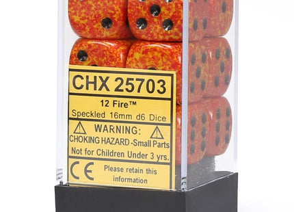 Gamers Guild AZ Chessex CHX25703 - Chessex 16mm Fire Speckled Chessex