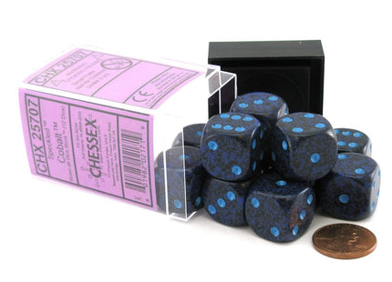 Gamers Guild AZ Chessex CHX25707 - Chessex 16mm Cobalt Speckled Chessex
