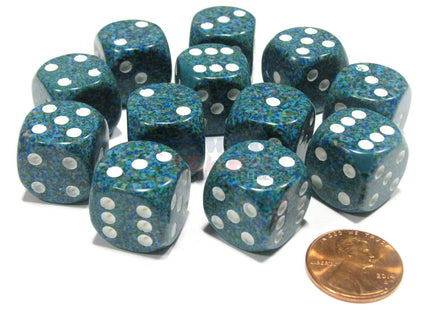 Gamers Guild AZ Chessex CHX25716 - Chessex 16mm Sea Speckled Chessex
