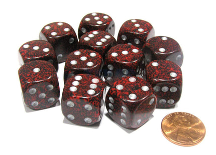 Gamers Guild AZ Chessex CHX25744 - Chessex 16mm Silver Volcano Speckled Chessex