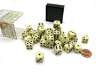 Gamers Guild AZ Chessex CHX25800 - Chessex  12mm Ivory/Black Opaque Chessex