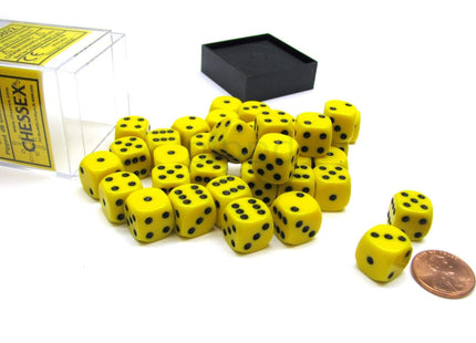 Gamers Guild AZ Chessex CHX25802 - Chessex 12mm Yellow / Black Opaque Chessex