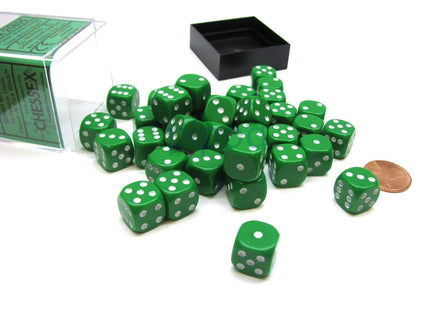 Gamers Guild AZ Chessex CHX25805 - Chessex 12mm Green / White Opaque Chessex