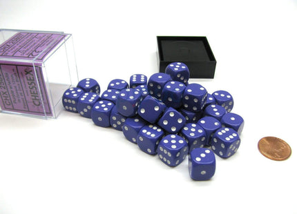 Gamers Guild AZ Chessex CHX25807 - Chessex 12mm Purple / White Opaque Chessex