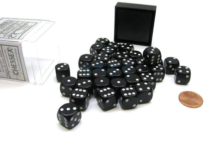 Gamers Guild AZ Chessex CHX25808 -  Chessex 12mm Block Opaque Black/White Chessex