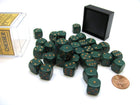 Gamers Guild AZ Chessex CHX25815 - Chessex 12mm Dusty Green / Gold Opaque Chessex