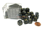 Gamers Guild AZ Chessex CHX25828 - Chessex 12mm Black / Gold Opaque Chessex