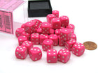 Gamers Guild AZ Chessex CHX25844 - Chessex 12mm Opaque Pink/White Chessex