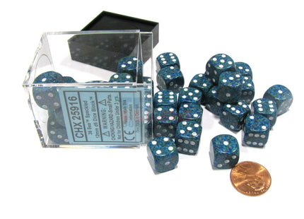 Gamers Guild AZ Chessex CHX25916 - Chessex 12mm Sea Speckled Chessex