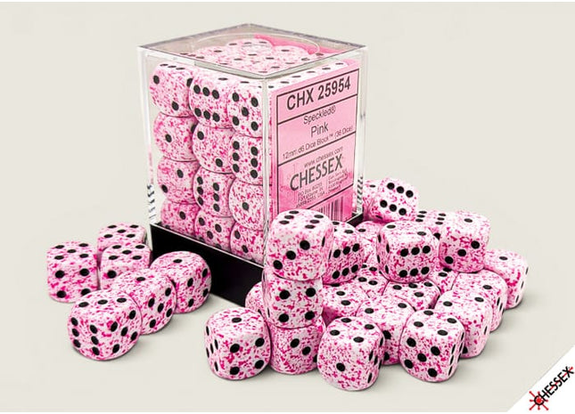 Gamers Guild AZ Chessex CHX25954 - Chessex Speckled Pink D6 - 36ct Dice Block (Pre-Order) AGD