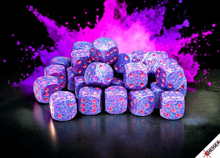 Gamers Guild AZ Chessex CHX25967 - Chessex Speckled Purple Passion D6 - 36ct Dice Block (Pre-Order) AGD