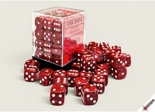 Gamers Guild AZ Chessex CHX25974 - Chessex Speckled Lava Stone D6 - 36ct Dice Block (Pre-Order) AGD