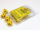 Gamers Guild AZ Chessex CHX26202 - Chessex Set of Ten D10 Opaque Yellow / Black Chessex