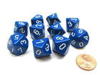 Gamers Guild AZ Chessex CHX26206 - Chessex Set of Ten d10 Opaque Blue / White Chessex