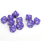 Gamers Guild AZ Chessex CHX26207: Chessex D10 Opaque Purple/White Set of Ten ACD Distribution