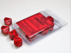 Gamers Guild AZ Chessex CHX26214 - Chessex Set of Ten D10 Opaque Red/ Black Chessex