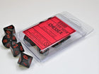 Gamers Guild AZ Chessex CHX26218 - Chessex Set of Ten D10 Opaque Black / Red Chessex