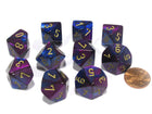 Gamers Guild AZ Chessex CHX26228 - Chessex Set of Ten d10 Gemini Blue-Purple / Gold Chessex
