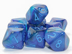 Gamers Guild AZ Chessex CHX26263 - Chessex Set of Ten D10 Gemini Luminary Blue / Light Blue Chessex