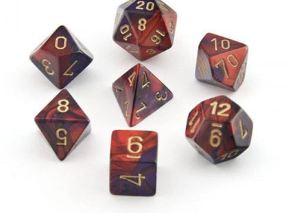Gamers Guild AZ Chessex CHX26426 - Chessex 7 Die Purple / Red Gemini Chessex