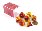 Gamers Guild AZ Chessex CHX26450 - Chessex 7 Die Set Red Yellow / Silver Gemini Chessex