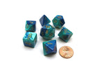 Gamers Guild AZ Chessex CHX26459 - Chessex 7 Die Set Blue Teal/Gold Chessex
