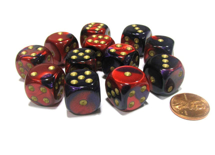 Gamers Guild AZ Chessex CHX26626 - Chessex 16mm Purple / Red Gemini Chessex